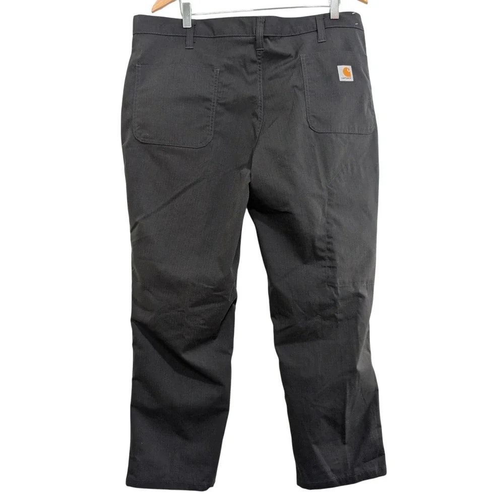 Carhartt Work Pants Dark Grey Force Relaxed Fit Ripstop Utility - 38x30
